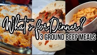 WHATS FOR DINNER  3 EASY GROUND BEEF MEALS  EASY amp BUDGET FRIENDLY DINNER IDEAS [upl. by Ginni]