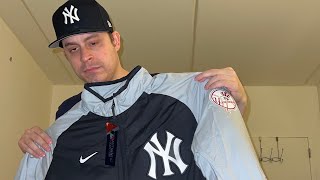 New York Yankees Nike authentic collection dugout jacket unboxing review [upl. by Philoo]