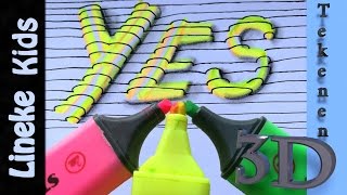 3D LETTERS tekenen  makkelijk met marker stift [upl. by Attelocin512]