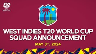 West Indies Mens T20 World Cup Squad Announcement  Press Conference [upl. by Aetnahs]