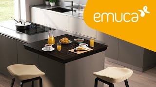 How to mount a sliding Corner table with diagonal movement on a worktop  Emuca [upl. by Darrel]