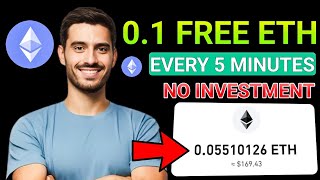 01 FREE ETHEREUM  5 minutes no investment Free ETH Mining Site 2024 [upl. by Damal]