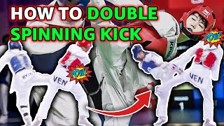 HOW TO DOUBLE SPINNING KICK like Park Tae Joon fight analysis [upl. by Ttenrag409]