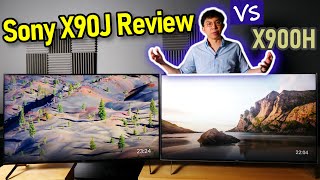 Sony X90J Review  Comparison vs X900H  Which TV is Better [upl. by Arodnahs]