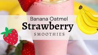 DIY STRAWBERRY BANANA SMOOTHIE🍓smoothies smoothierecipes smoothie strawberries [upl. by Adidnac]