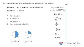 Högskoleprovet KVA uppgift 21 från höstens högskoleprov 2024 provpass 4 kvantitativ del [upl. by Jarid]