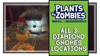 Plants VS Zombies BFN All Diamond Gnome Locations Town Center [upl. by Arahk]