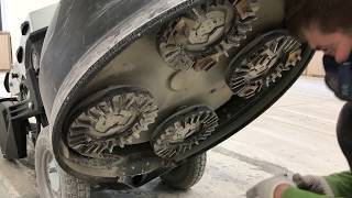 How to Make Polished Concrete using HTC Duratiq RX8 Old dusty concrete Restoration and Polishing [upl. by Efal]