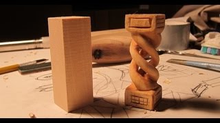 Hollow Spiral Whittlers Puzzle  Fun woodcarving project [upl. by Dierolf]