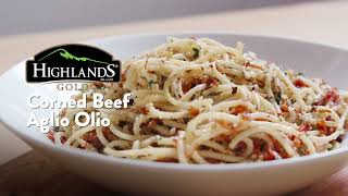 Easy Aglio Olio Pasta with Chili Garlic Corned Beef 15s [upl. by Ellinger]