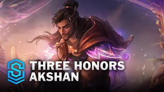 Three Honors Akshan Skin Spotlight  League of Legends [upl. by Tacklind]