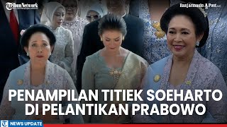 Penampilan Titiek Soeharto Saat Hadiri Pelantikan PrabowoGibran Nampak Anggun Berkebaya Biru [upl. by Doloritas]