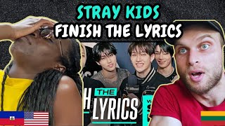 REACTION TO Stray Kids Play ‘Finish The Lyrics’ at Billboard  FIRST TIME WATCHING [upl. by Neivad]