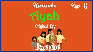 Ayah Karaoke Koes Plus Nada asli Original Key G Nada Pria Cowok Male key [upl. by Eibo]