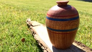 Woodturning  Box with Inlay Apoxie Sculpt [upl. by Eyllib273]