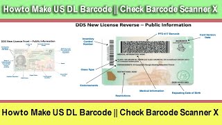 How to Make US DL Barcode  Check Barcode Scanner X [upl. by Woodward]