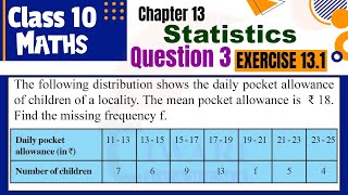 NCERT Solutions for Class 10 Maths Chapter 13 Exercise 131 Question 3 Statistics by Tiwari Sir [upl. by Gebhardt]