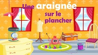 Une araignée sur le plancher  Comptine avec gestes pour enfants et bébés avec les paroles [upl. by Aarika]