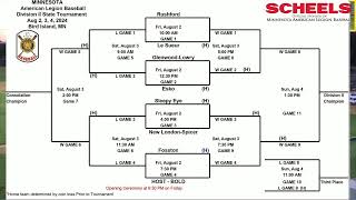 MN Division II American Legion Baseball State Tournament Day 1 [upl. by Nylanna350]