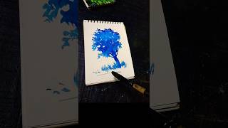 How to Paint a Blue Tree shorts art [upl. by Sauer485]