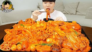 ASMR MUKBANG 직접 만든 대왕 마라샹궈 떡볶이 허니콤보 양념 치킨먹방 amp 레시피 FIRE NOODLES AND Tteokbokki EATING SOUND [upl. by Adle]