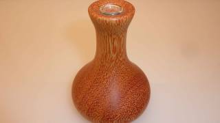 Wood Turning Project Bud Vase from reclaimed wood [upl. by Anatollo318]