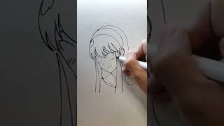 How to draw Yor Forger with Mangaka app drawing anime [upl. by Aicirtal339]