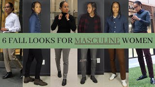 6 Outfits for FALL for MASCULINE Women  STUD BUTCH TOMBOY ANDROGYNOUS STEM UNISEX LOOKBOOK [upl. by Nylrebmik]