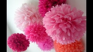 How to make pom pom flower with crepe paper in just 2mins [upl. by Keelin]