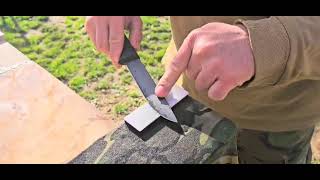 JP Peltonen Ranger Sissipuukko M95 sharpening with Fallkniven CC4with water [upl. by Ilke]