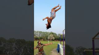 Kitni height hogi gymnast acrobatics action acrobat stunt viralshorts backflip couplegoals [upl. by Gough]