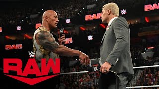 FULL SEGMENT Cody Rhodes and The Rocks story has just begun Raw highlights April 8 2024 [upl. by Rizika]