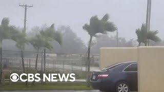 Super Typhoon Mawar slams Guam with destructive powerful winds [upl. by Ellehcram]