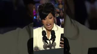 Oh Lord Cardi B speech at Kamala Harris rally endorses her and slams Donald Trump in 2024 Election [upl. by Drusi649]