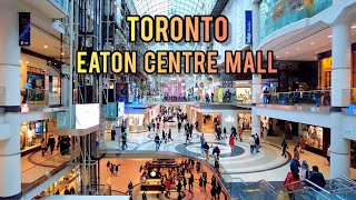 Toronto Saturday Eaton Centre Mall Walking Tour Canada 4k [upl. by Cyb]