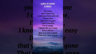 Love is gone 💔 lyrics [upl. by Kincaid]