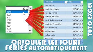 Dates et heures sur Excel  06 Comment calculer les jours fériés sur Excel [upl. by Aerdnuahs]