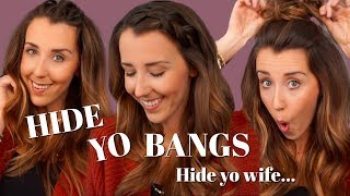 HOW TO HIDE YOUR BANGS SIMPLE HAIRSTYLES TO HIDE YOUR BANGS HOW TO GROW OUT YOUR BANGS [upl. by Armillda]