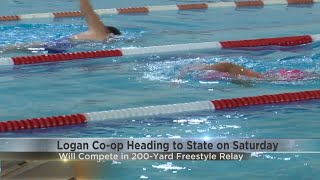 Logan Coop prepping for girls state swim meet [upl. by Ztnarf]