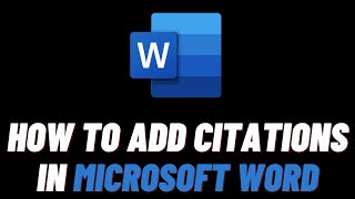 How To Add Citation And References In Word  Insert Citations in Microsoft Word [upl. by Strohl]