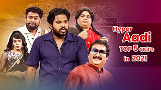 Hyper Aadi Top 5 Skits in 2021  Jabardasth  19th August 2023  Hyper Aadi Roja Anasuya [upl. by Ennaj]