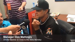 Don Mattingly on Marlins 2 1 Loss to Mets Monday [upl. by Merriott]