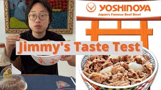 Yoshinoya Beef Bowl  Jimmys Taste Test [upl. by Kcirednek]