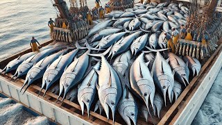 How American fishermen use spears to catch millions of giant swordfish longline fishing [upl. by Latsyrc823]