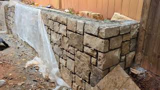 How to build Ashlar stone walls with flagstone cap amp stairs DIY stonemasonry stonework [upl. by Basil]