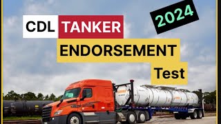 UsaDrivertest cdl tanker endorsement test 2024 dmv cdl tanker vehicle question answer practice [upl. by Ahsenwahs]