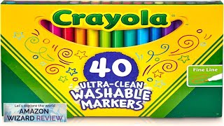 Crayola Ultra Clean Fine Line Washable Markers 40ct Colored Markers for Kids Review [upl. by Trevorr]