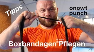 Boxbandagen kleben wie Nudeln richtig zusammenrollen Kickboxen Boxen Kampfsport 🥋One Two Punch [upl. by Arbmat689]