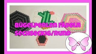 Anleitung Tutorial Bügelperlen Sechseckig  Rund Fädeln  Basteln mit Bügelperlen ohne Bügeln DIY [upl. by Catharine]