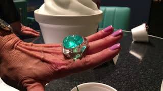 Suzanne Syzs 80carat Paraiba tourmaline ring at PAD London [upl. by Moscow295]